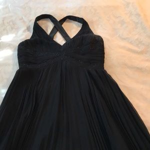 Black dress, crisscross in back  zipper